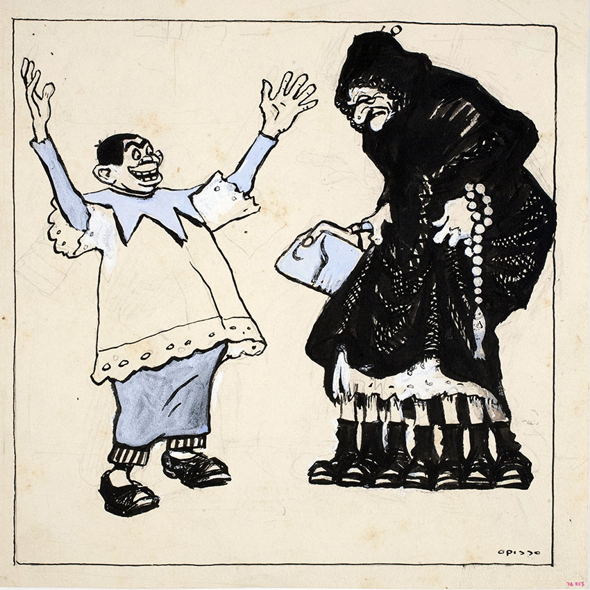 'L'arribada de la Quaresma', dibuix de Ricard Opisso (1880-1966)
